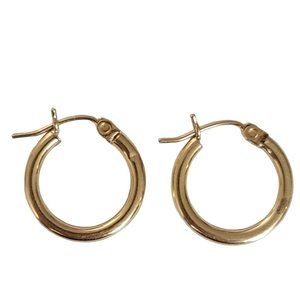 14K Yellow Gold Small Hinged Hollow Hoop Earrings E49
